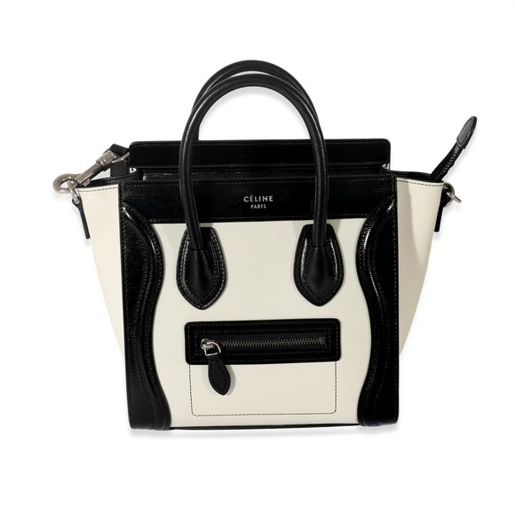 Celine | Bags | Celine Black White Leather Bicolor Nano Luggage | Poshmark
